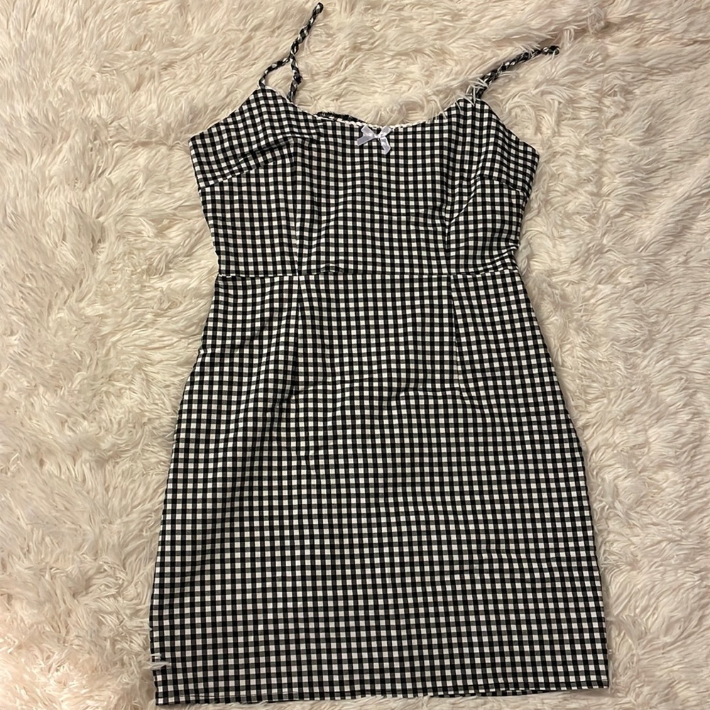 gingham mini dress